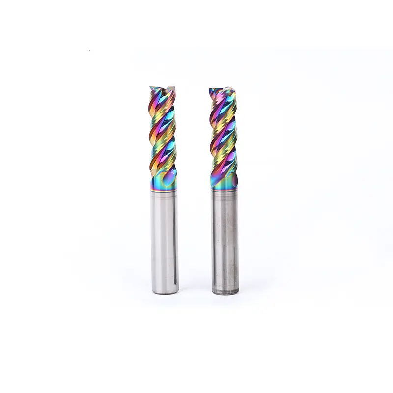 CNC เครื่องเหลาอลูมิเนียมทังสเตน 3 ขอบ 8*50*150 3 ขลุ่ย dlc endmill สีสันทังสเตนเหล็กเครื่องตัด