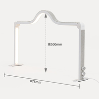 Lampe de table pour manucure 48W, dorée, carrée, pliable, avec support pour téléphone