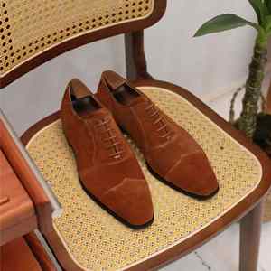 British Handmade Business Brogue Carved Shoes-Men's Party Footwear <b>Pointed</b> Toe Lace-up Anti-Slip Lightweight Breathable - Product Image 4