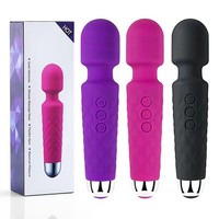Vibrateur USB rechargeable avec 20 modes de vibration puissants, tête de massage silencieuse en silicone, cou flexible pour la masturbation féminine