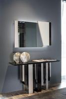 Meubles de salon en acier inoxydable miroir console en bois