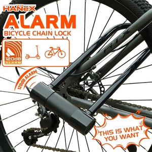 HANEX Nouveau cadenas en U antivol portable pour vélo Alarme en acier en forme de U Cadenas pour vélo de montagne <span class=keywords><strong>Accessoires</strong></span> de vélo - Product Image 1