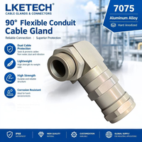LKETECH Presse-étoupe flexible en aluminium 7075, étanche IP68, taille M25 pour câble de 10-14 mm, résistant à la corrosion
