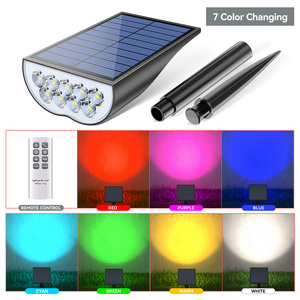 <span class=keywords><strong>Spot</strong></span> solaire réglable de 9LED RVB de charge de couleur de paysage IP65 imperméable <span class=keywords><strong>extérieur</strong></span> <span class=keywords><strong>avec</strong></span> la <span class=keywords><strong>télécommande</strong></span> pour le jardin de piquet de cour - Product Image 2