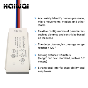 Interruttore Sensore di Movimento PIR <span class=keywords><strong>Smart</strong></span> con Rilevamento Radar 12V 5A 60W per Specchio da Bagno con Luce LED - Product Image 3
