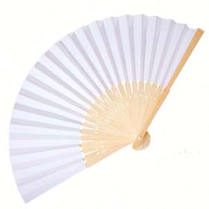 Abanico Plegable de Bambú Personalizado al por Mayor, 21*38cm, Decoración Floral Pintada a Mano, Estilo DIY, Disponible en 33cm, Diseño Flor de Amor - Product Image 1