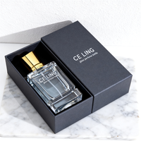 Flacon de parfum en verre de haute qualité, design rectangulaire, fond épais, 30 ml, 50 ml, 100 ml, logo personnalisé, vaporisateur, boîte d'emballage