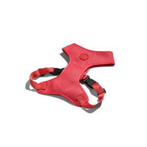 Neon Coral Adjustable Mesh Harness For Dogs With Reflective Strips And Secure Buckles - Product Image 4