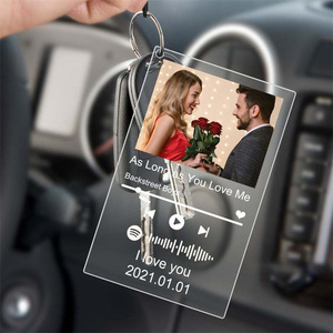 Qiuhan-llavero con impresión de imagen OEM, cubierta personalizada de álbum acrílico, llavero de música - Product Image 3