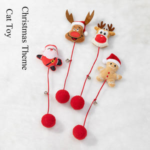 Mainan kucing gantung interaktif, mainan hewan peliharaan baru, bola mainan kucing dengan bel, aksesori Natal - Product Image 6