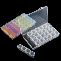 Boîte de rangement en plastique PP à 28, 32, 48, 56, 64 compartiments pour peintures diamant, perles, bijoux et nail art – Vente en gros, directement de l'usine