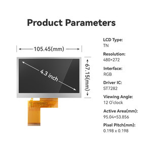 Écran LCD <span class=keywords><strong>TFT</strong></span> haute luminosité de 4.3 pouces avec interface RVB Nouveau design Écran SPI capacitif 480X272 - Product Image 3