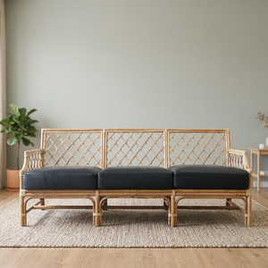Sofá de sala de estar hecho de ratán tejido, silla de ratán marrón NATURAL RESISTENTE, silla de ratán hermosa y lujosa, - Product Image 2