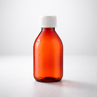 Flacon en plastique de 150 ml pour liquide médicamenteux, personnalisé, avec bouchon à vis, pour sirop contre la toux