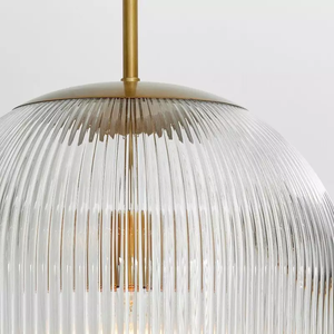 Simig Lighting Alain Farmhouse Lámpara colgante Cooper Lámpara colgante de vidrio acanalado - Product Image 4