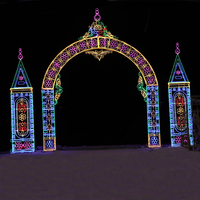 Al Aire Libre impermeable LED 2D patrón grande Navidad paisaje decoración iluminación IP65 Cruz calle motivo luz Navidad poste