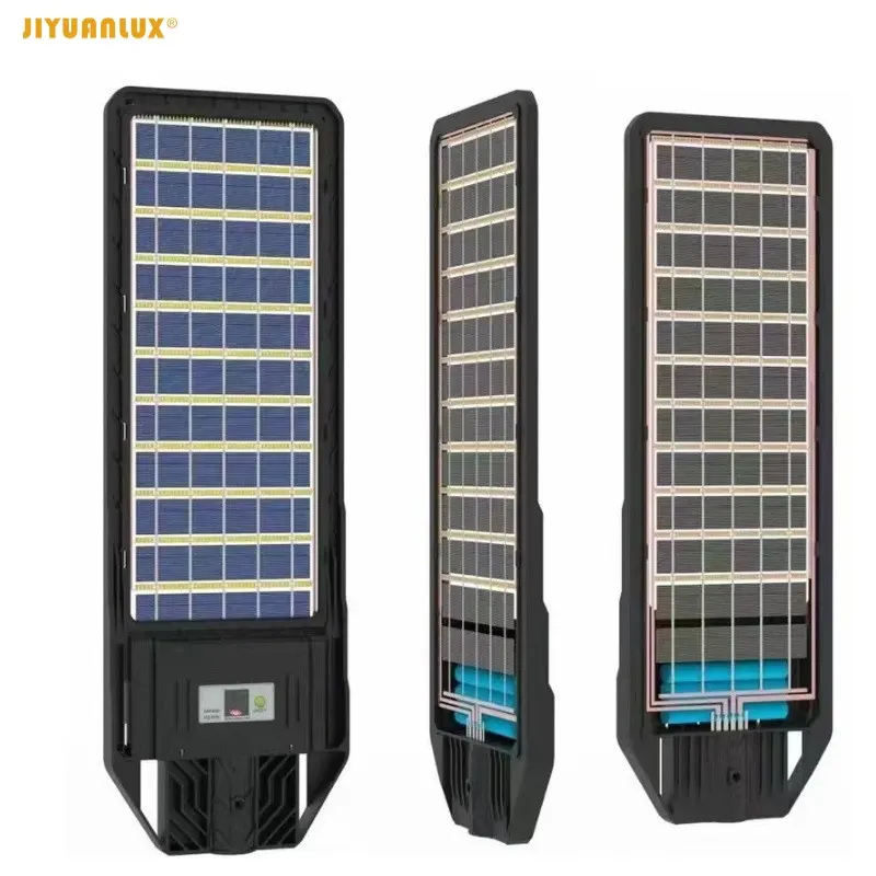 Ultra sottile a energia solare impermeabile IP68 luce 50W 100 200W 300W 400W LED pannello solare doppio lato ricarica tutto In 1 lampione