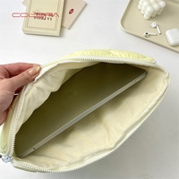 Tas Laptop Jinjing Korea Lucu Bordir Awan, Dilengkapi Ritsleting, Pelindung, Portabel, Ukuran 11/13/15-inci, untuk Tablet
