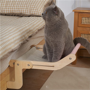 Cat Wooden Hammock <b>Bed</b> 47x38x21cm For Indoor Outdoor Use With Soft <b>Pad</b> For Cats - Product Image 1