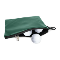 Sac d'accessoires de golf en cuir PU imperméable, sac portable à fermeture éclair pour tees et balles, pochette zippée pour le golf