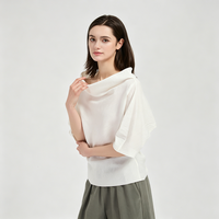 Pull en maille décontracté pour femme en soie filée de qualité supérieure, respirant et anti-boulochage