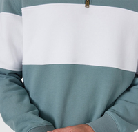 Pull d'hiver à col roulé 1/4 zippé, coupe droite, 100 % coton, épaules tombantes, imprimé, color-block, personnalisable OEM, vente en gros