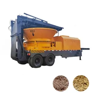 Automatic Heavy Duty Stringy Bark Root Crusher Towable Mobile Stationary Vertical Large Tree Stump Tub Grinder Machine for Sale