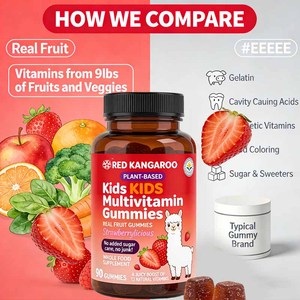 Gomitas Multivitamínicas para Niños, con Vitaminas D, C y Betacaroteno, Suplemento en Gomitas para la Salud General y el Apoyo Inmunitario, Gran Venta - Product Image 5