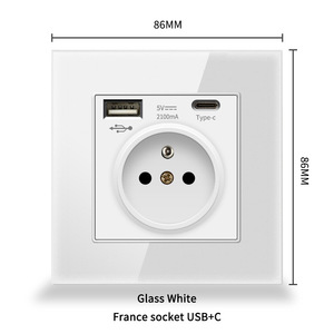 France <b>Socket</b> 4-Switch Tempered Glass Wi-Fi <b>Smart</b> Life App Minimalist Design Black Modern Wall <b>Socket</b> 230V 16A - Product Image 6