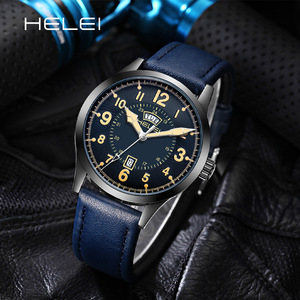 Montres en cuir véritable pour hommes, calendrier, date, étanches, style classique, montres à quartz pour hommes, style business décontracté, montre lumineuse <span class=keywords><strong>Timex</strong></span> - Product Image 2
