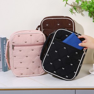 Multi Color Quilted Bow <b>Book</b> Sleeve Bag Portable Waterproof <b>Book</b> Cover <b>Pouch</b> Student Textbook Reading Storage Bag - Product Image 3