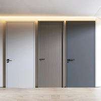 Porte d'entrée en bois de luxe pour villa, maison moderne, entrée principale extérieure, porte en bois massif avec verre et serrure intelligente