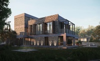 Mini-villa préfabriquée moderne, compacte et efficace en panneaux sandwich 3D, en acier galvanisé, pour petits terrains et maisons d'hôtes