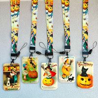 Porte-carte d'identité d'Halloween avec cordon, pour étudiants, bureau, usage quotidien, pour l'école, le travail, accessoire de tous les jours