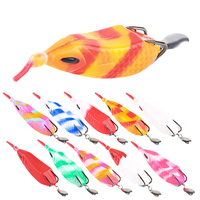 Cross-Border 9.5cm/16G Noir Bionic Flottant Modifié Poison Toad Bionic Thunder Frog Sequin Noir Silicone pour la Pêche à la Truite