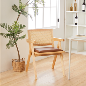 Muebles de ratán minimalistas transpirables, silla de comedor de madera japonesa duradera de China para cocina y comedor - Product Image 5