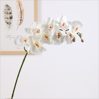 Fleurs d'orchidées artificielles violet à 9 têtes en latex Real Touch pour la décoration de la maison et du mariage Plantes et fleurs décoratives