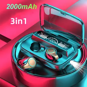 3in1游戏耳机M18 TWS无线耳机，带发光二极管闪光灯Audifonos audiulares Envio免费提供阿尔塔沃兹5.0耳塞
