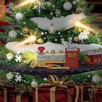 MILI 50 PIÈCES Train électrique de Noël avec pulvérisation, lumière, musique, son de vapeur réaliste, ensemble de train classique sur rail pour enfants