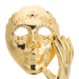 Design élégant Nouveau Trophée en métal en forme de masque avec base en bois pour <span class=keywords><strong>acteur</strong></span> et actrice Prix du thème dramatique JM25 - Product Image 2