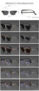 Kính mắt nam thời trang cao cấp <span class=keywords><strong>2026</strong></span>, gọng kính nửa mũ trùm đầu, kiểu vuông cổ điển, có gương soi cá nhân hóa, nắp kính có ghim. - Product Image 4