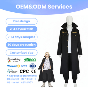 Disfraz de Cosplay de Anime Dream Party Sano Manjiro, Blusas y Camisas de Spandex para Hombre, Capa de Mikey de la Banda <span class=keywords><strong>Manji</strong></span> de Tokio, Fiesta de Halloween - Product Image 1