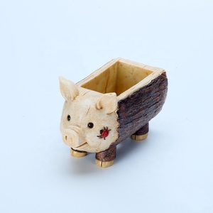 Personnalisé Unique Design Personnalité Créative Beaux Animaux Vintage Piquet En Bois Bureau Ornement De Bureau Jardin Résine Pots De Fleurs - Product Image 5