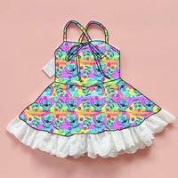 Robe d'été décontractée mi-mollet sans manches pour petites filles, imprimé western doux, respirante, personnalisable pour enfants