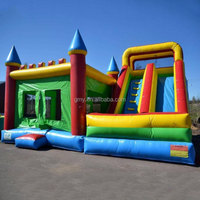 Château gonflable commercial en PVC, maison de saut, combo toboggan gonflable pour fêtes, maisons de rebond gonflables pour enfants et adultes avec souffleur