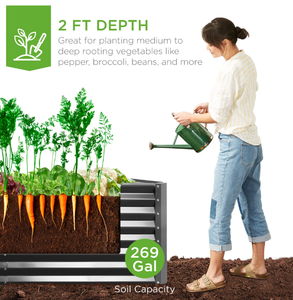 6x3x2ft Outdoor Metal <strong>Raised</strong> Garden <strong>Bed</strong> Easy Assembly Duty Metal <strong>Frame</strong> <strong>for</strong> Vegetables Flowers Herbs Customizable OEM Features - Product Image 2
