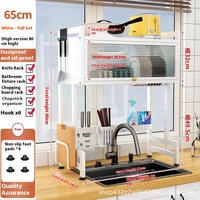 Égouttoir à vaisselle multifonctionnel double en acier moderne, support de rangement pour évier de cuisine, étagère de drainage pour armoire, outils de nettoyage