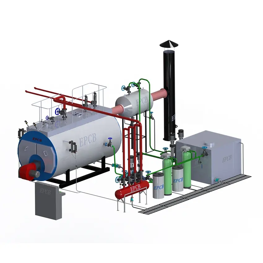Eenvoudige Bediening Diesel Olie Gas Gestookte Stoomgenerator Voor Distillatie