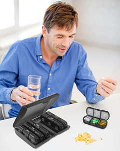 Pilulier hebdomadaire ergonomique avec compartiments temporisés Échantillonnage rapide disponible Solution de personnalisation OEM ODM - Product Image 3