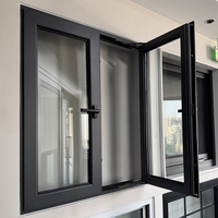 Ventana Abatible Doble de Aluminio Negro Moderno HANNOVER, Marco con Rotura de Puente Térmico, Vidrio Triple Aislante Low-E, Certificación Energy Star 5+
